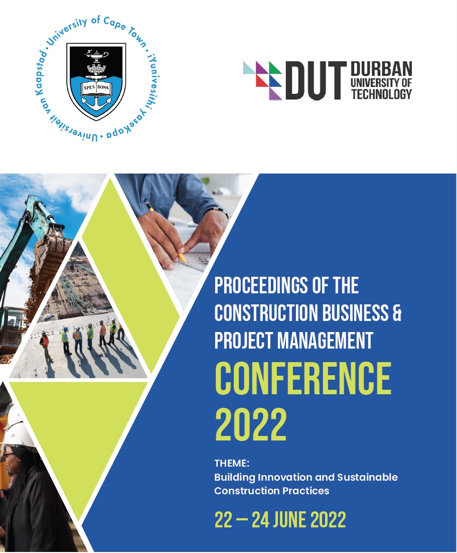 Proceedings of the Construction Business and Project Management Conference Cape Town, South Africa, 22 – 24 June, 2022